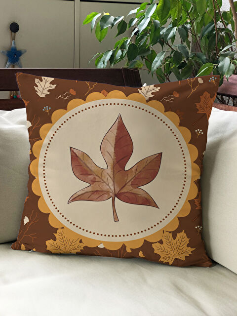 Evmila Sonbahar Temalı 43x43 Kadife Kırlent Kılıfı - S000292198-23173