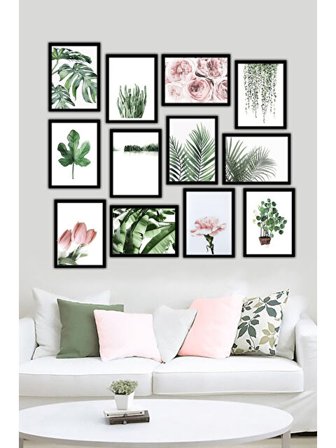 Artavessa 12 Parça Siyah Çerçeve Görünümlü Mdf Tablo Seti - 12ARTAVESSA1-1317