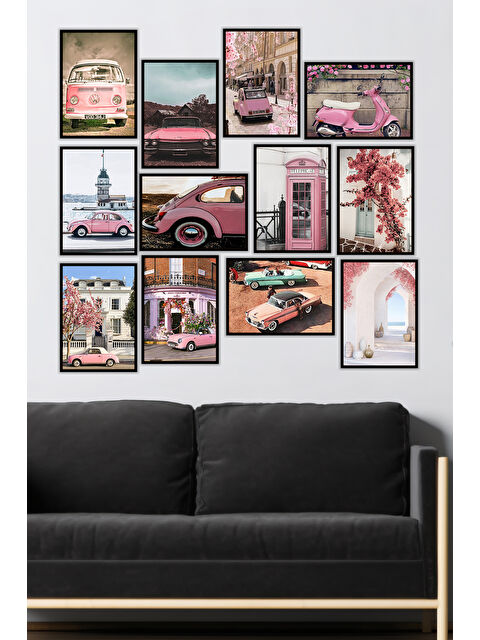 Artavessa 12 Parça Siyah Çerçeve Görünümlü Mdf Tablo Seti - 12ARTAVESSA13-1317