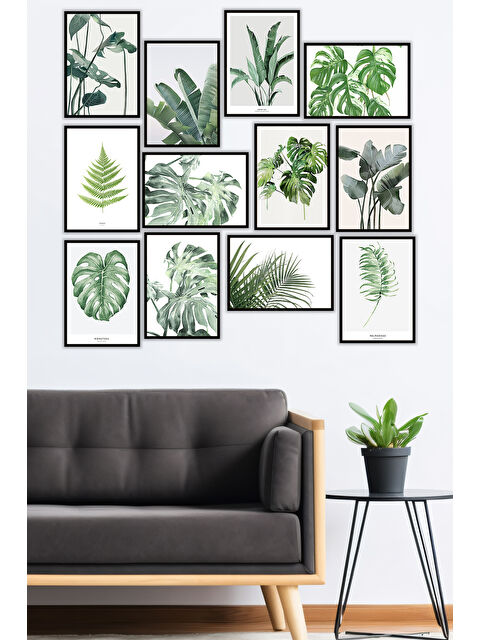 Artavessa 12 Parça Siyah Çerçeve Görünümlü Mdf Tablo Seti - 12ARTAVESSA6-1317