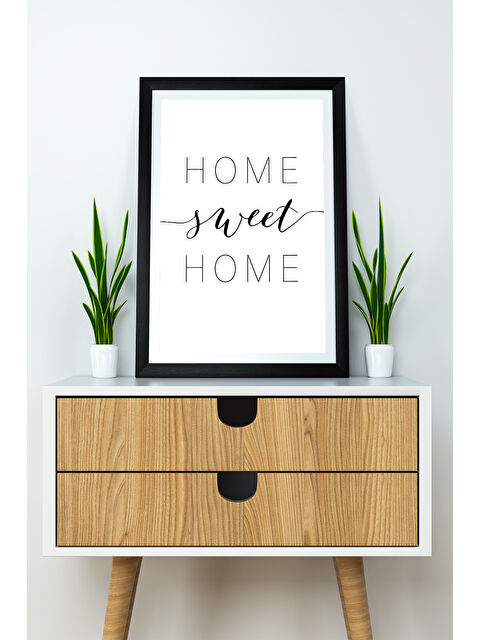Artavessa Tek Parça 20x30 Cm Çerçeve Görünümlü Yazılı Mdf Tablo "Home Sweet Home"