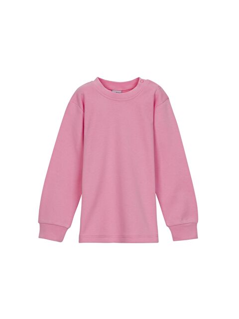 Lovetti Pembe Basic Kız Bebek Çıtçıtlı Yaka Kışlık Uzun Kollu Tişört - S000053861-20024