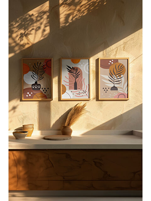 Artavessa Gerçek Ahşap Çerçeveli 3 Parça 3D Poster Tablo Seti - 3DARTSOHOSET117-3348