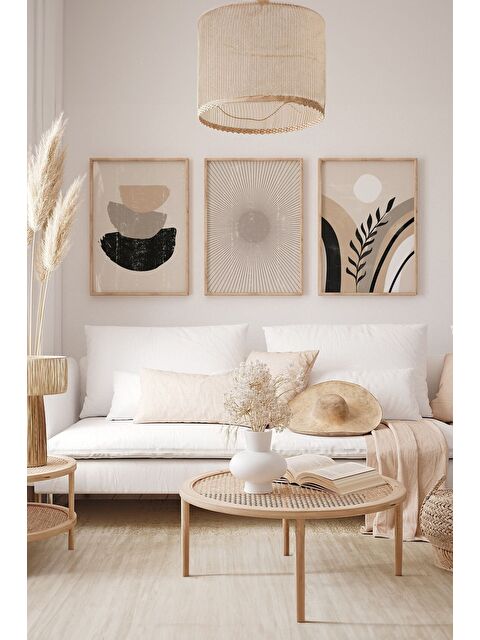 Artavessa Gerçek Ahşap Çerçeveli 3 Parça 3D Poster Tablo Seti - 3DARTSOHOSET131-3348