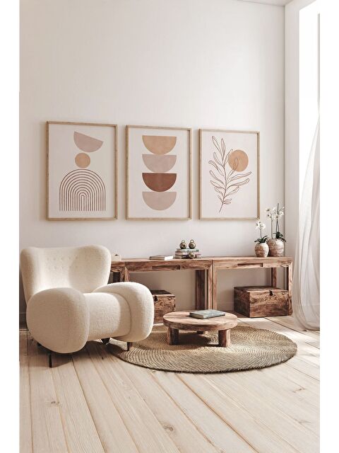 Artavessa Gerçek Ahşap Çerçeveli 3 Parça 3D Poster Tablo Seti - 3DARTSOHOSET44-3348
