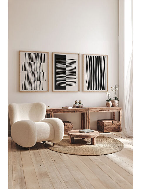 Artavessa Gerçek Ahşap Çerçeveli 3 Parça 3D Poster Tablo Seti - 3DARTSOHOSET78-3348