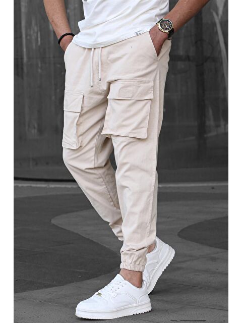 Madmext Bej Kargo Cep Erkek Jogger Pantolon 6812 - S000014697-19928