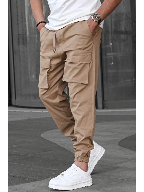 Madmext Camel Kargo Cep Erkek Jogger Pantolon 6812 - S000014697-20472