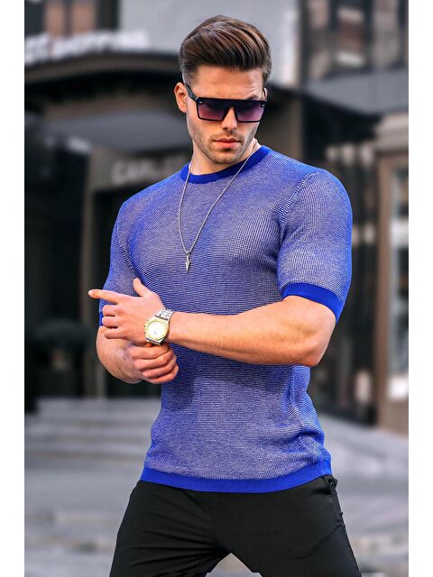 Madmext Erkek Saks Triko Tişört 5076 - S000016771-23710