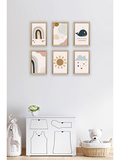 Artavessa 6 Parça Çerçeve Görünümlü Mdf Tablo Seti - 6KIDSARTAVESSA6-1520