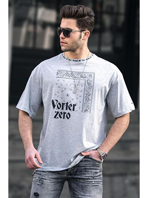 Madmext Gri Erkek %100 Pamuk Tişört 4964 - S000016778-20600