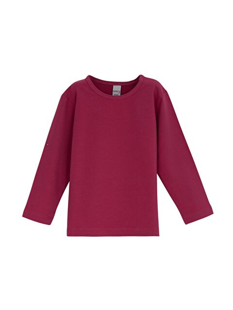 Lovetti Mürdüm Basic Kışlık Çıtçıtlı Uzun Kollu Bebek Tişört - S000053859-20036