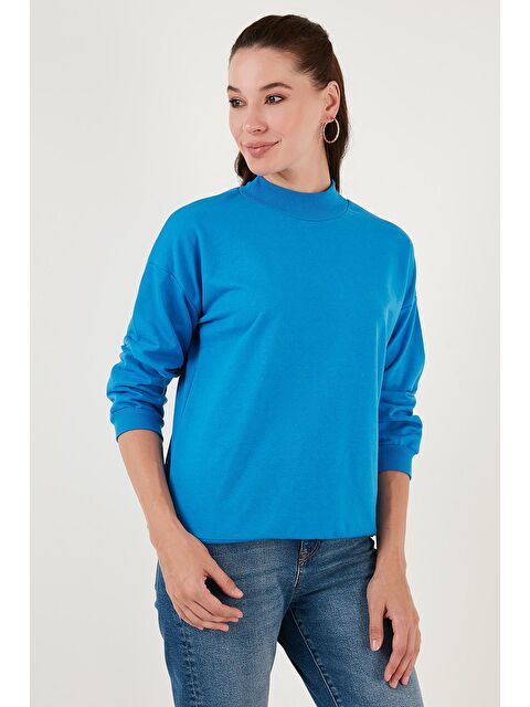Lela Pamuklu Dik Yaka Basic Örme Sweat 5863323 - S000000166-20055