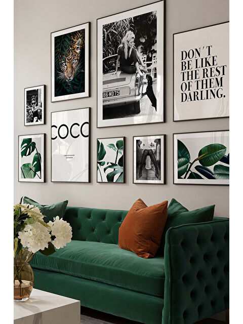 Artavessa 9 Parça Ahşap Çerçeve Görünümlü Mdf Tablo Seti - ARTAVESSAYSLMSTKO13