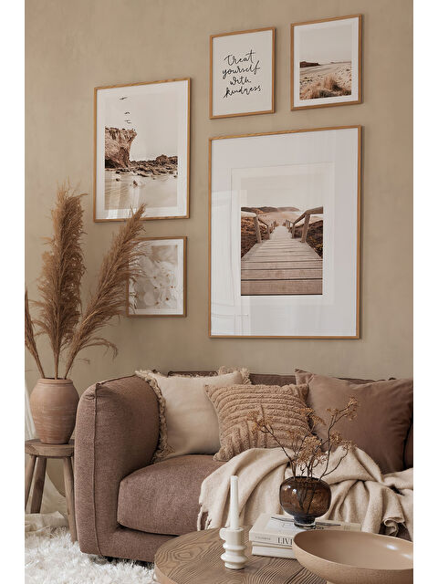 Artavessa 5 Parça Ahşap Çerçeve Görünümlü Mdf Tablo Seti - ARTAVESSAYSLMSTKO17