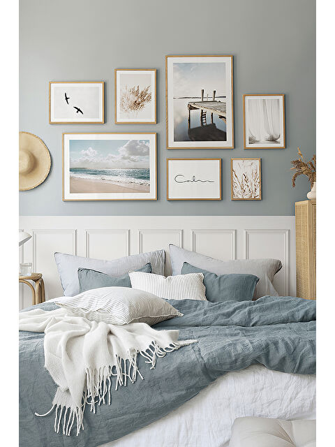 Artavessa 7 Parça Ahşap Çerçeve Görünümlü Mdf Tablo Seti - ARTAVESSAYSLMSTKO27