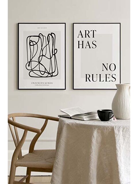 Artavessa 2 Parça Ahşap Çerçeve Görünümlü Mdf Tablo Seti - ARTAVESSAYSLMSTKO48