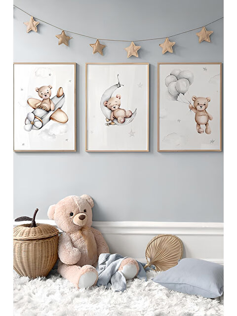 Artavessa 3 Parça Ahşap Çerçeve Görünümlü Mdf Tablo Seti - ARTAVESSAYSLMSTKO57