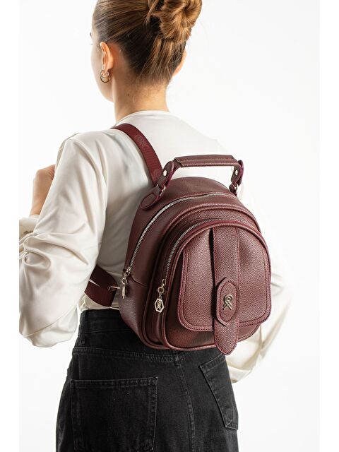 Minebag Çok Gözlü Mini Frank Sırt Çantası Bordo - S000505962-19951