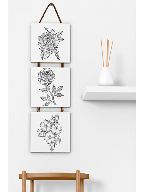 Artavessa 3'lü Halat Askılı Mdf Tablo Seti - ARTHALAT-9