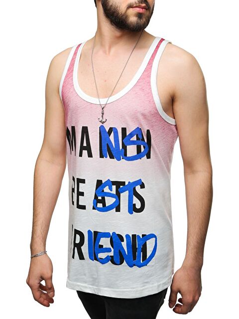 Madmext Baskılı Bordo Atlet 2501