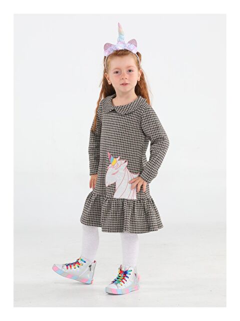 Casabony Ekose Fırfırlı Kız Çocuk Elbise - S000043278-20600