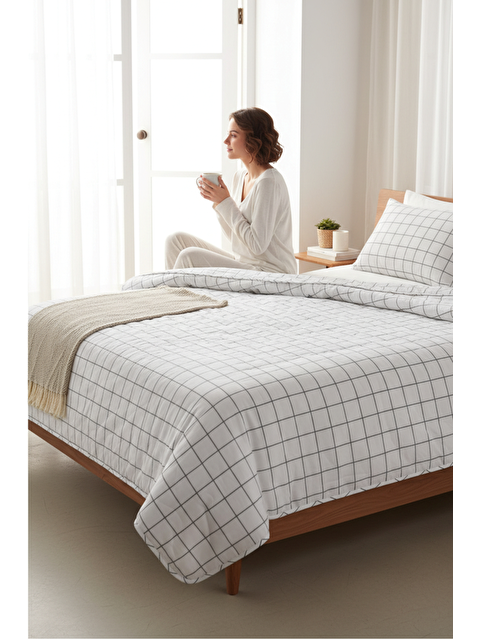 UPSTYLE Tek Kişilik Kapitone Yatak Örtüsü Seti Gri Yumuşak, Dayanıklı ve Tasarım - S000271221-20600