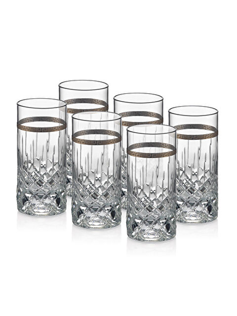 GÜRAL PORSELEN Barok 6 Parça Su Bardağı Platin - S000484874-37646