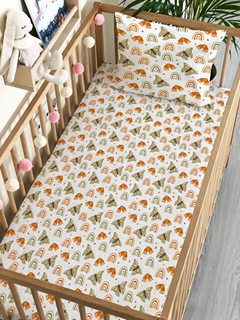 Evmila Desen Baskılı Bebek Boy Lastikli Çarşaf Seti 60x120 cm - S000081532-23173