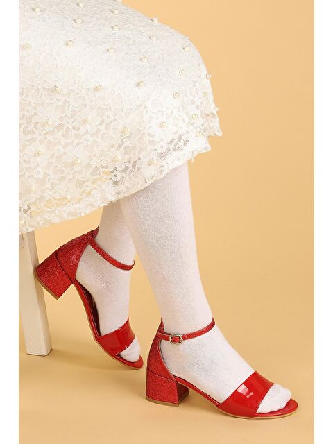 Kiko Kids Sheila Ayna Kum Günlük Kız Çocuk 3 Cm Topuklu Sandalet Abiye Ayakkabı - S000003058-20045