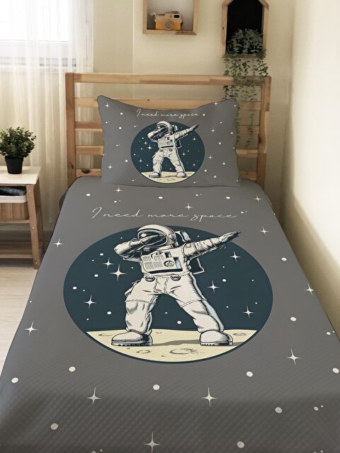 Evmila astronot Desenli, Baskılı Tek Kişilik ve Çocuk Pike Takımı - S000085344-23173