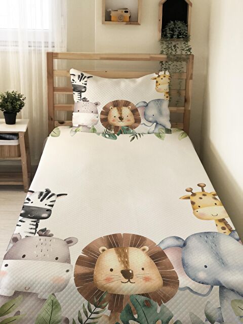 Evmila Aslan Desenli, Baskılı Tek Kişilik ve Çocuk Pike Takımı - S000085343-23173