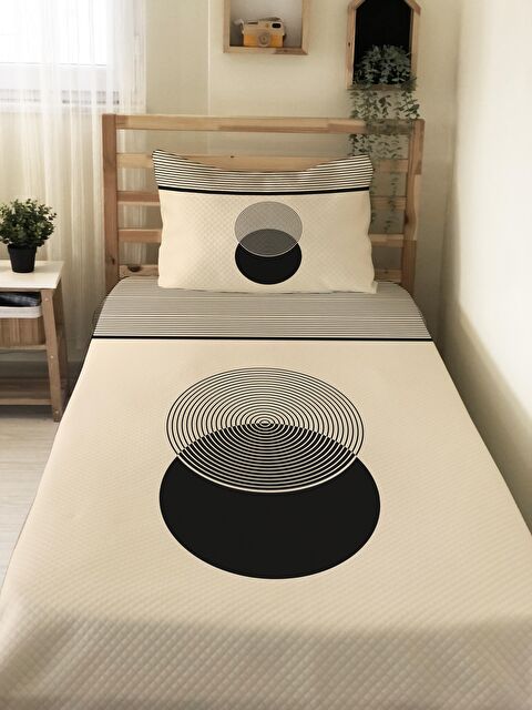 Evmila Soyut Desenli, Baskılı Tek Kişilik ve Çocuk Pike Takımı - S000085346-23173