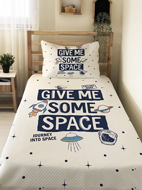 Evmila Roket Desenli, Baskılı Tek Kişilik ve Çocuk Pike Takımı - S000085347-23173