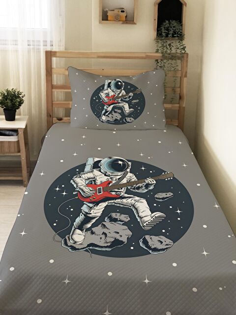 Evmila Gitar Desenli, Baskılı Tek Kişilik ve Çocuk Pike Takımı - S000085353-23173