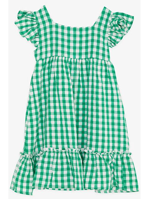 Breeze Kız Bebek Elbise Kare Yaka Fermuarlı Fırfırlı Yeşil (2 Yaş) - S000070039-18194