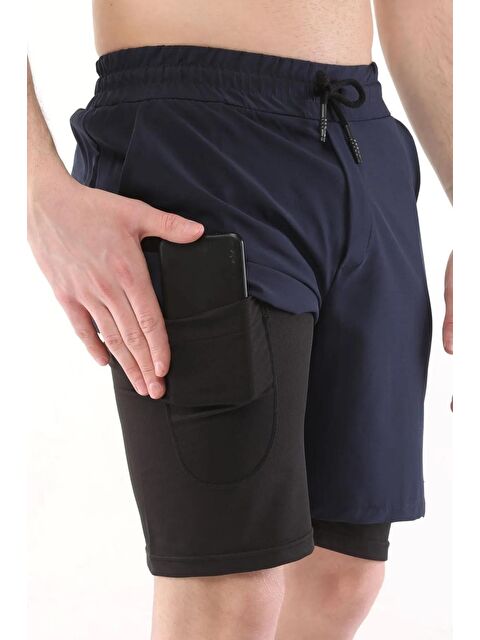 Genius Store Erkek Running Hızlı Kuruma Micropoly Antrenman Halısaha Fitness Kısa Taytlı Outdoor Şort