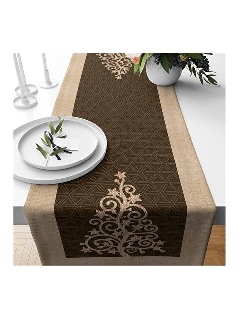 Evmila Yılbaşı Özel Ağaç Desenli Runner 40x140 cm - S000085374-23173