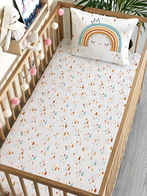 Evmila Desen Baskılı Bebek Boy Lastikli Çarşaf Seti 60x120 cm - S000081540-23173