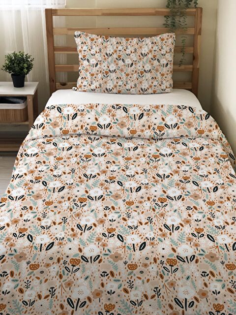 Evmila Renkli küçük çiçek desen çift taraf baskılı tek kişilik nevresim seti  160x220 cm - S000076397-23173