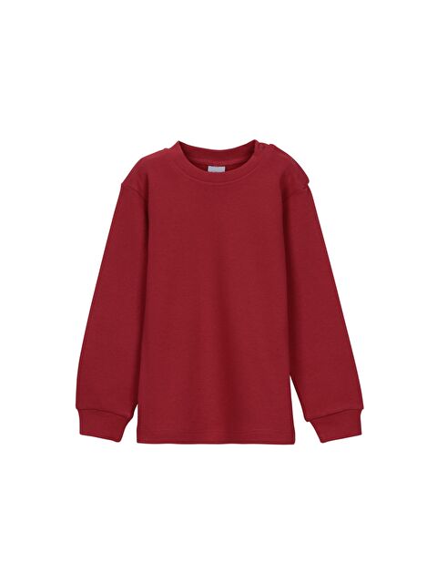 Lovetti Kırmızı Basic Kız Bebek Çıtçıtlı Yaka Kışlık Uzun Kollu Tişört - S000053861-20045