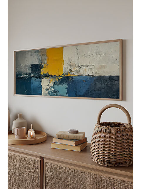 Artavessa Tek Parça Gerçek Ham Ahşap Yatay Panorama Çerçeveli Tablo - Model 14 - 50 x 120