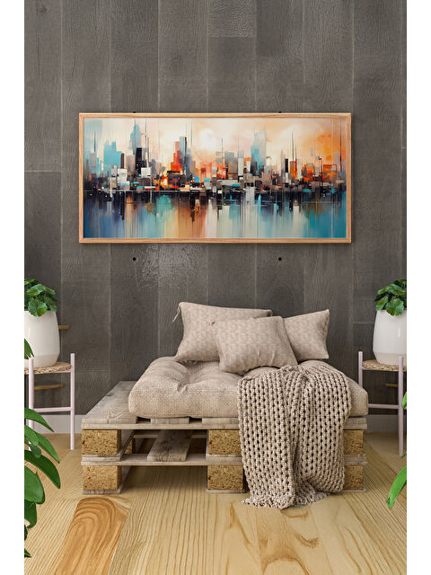 Artavessa Tek Parça Gerçek Ham Ahşap Yatay Panorama Çerçeveli Tablo - Model 19 - 50 x 120