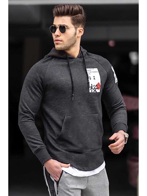Madmext Kapüşonlu Antrasit Erkek Hoodie 2241 - S000051161-29666