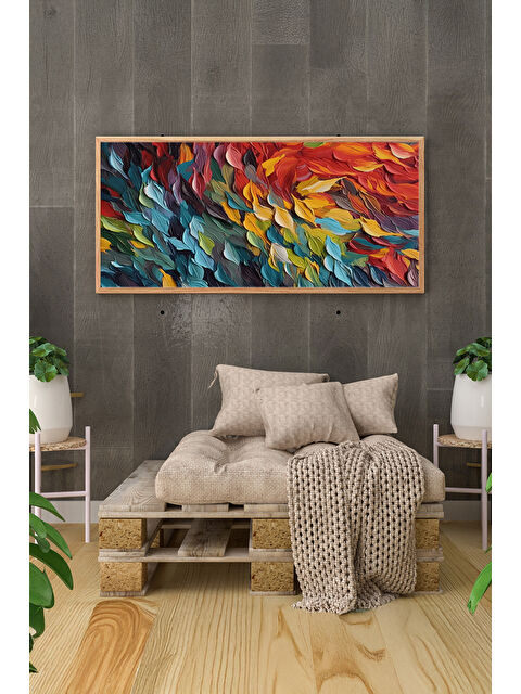 Artavessa Tek Parça Gerçek Ham Ahşap Yatay Panorama Çerçeveli Tablo - Model 28 - 50 x 120