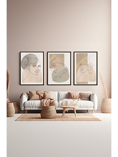 Artavessa 3 Parça Çerçeve Görünümlü Mdf Tablo Seti - ARTSYCLLCT26-3348