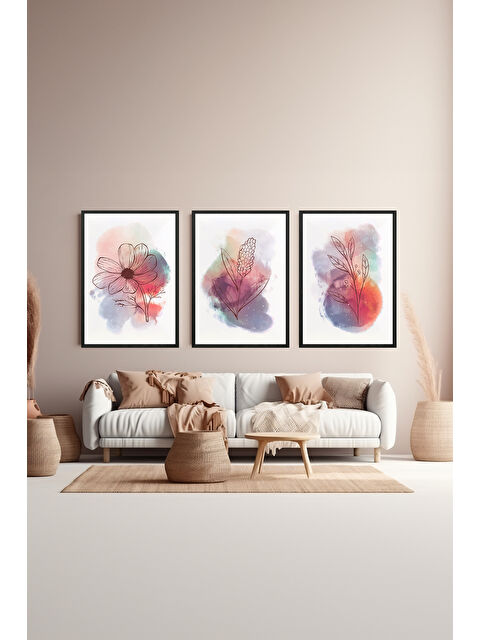 Artavessa 3 Parça Çerçeve Görünümlü Mdf Tablo Seti - ARTSYCLLCT28-2030