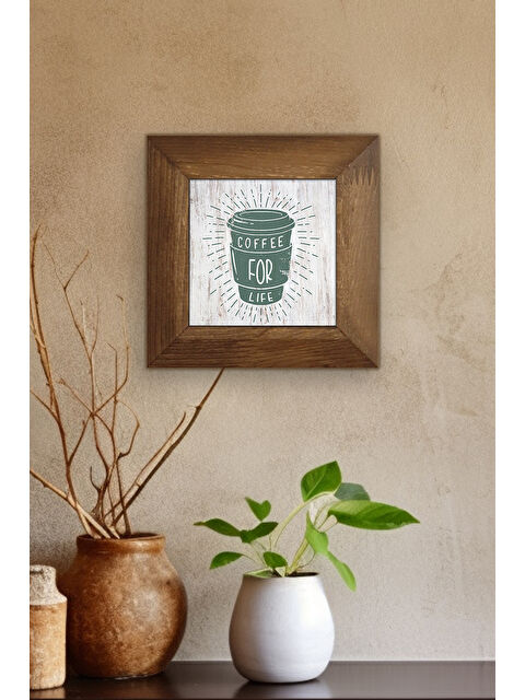 Artavessa Masif Ahşap Çerçeveli Taş Tablo Pano 15,5 x 15,5 cm - ARTVESSAKARO13