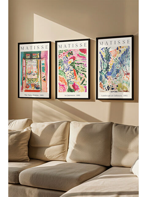 Artavessa 3 Parça Gerçek Ahşap Renkli Çerçeveli Tablo Seti - Model 23 - ARTVMODEL23-SIYAH