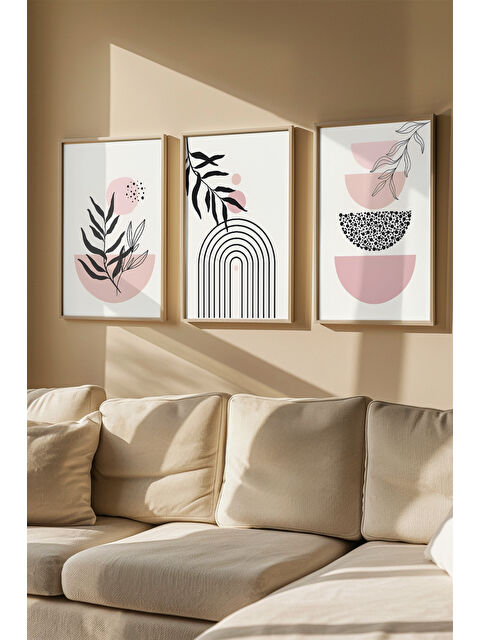 Artavessa 3 Parça Gerçek Ahşap Renkli Çerçeveli Tablo Seti - Model 2 - ARTVMODEL2-AHSAP